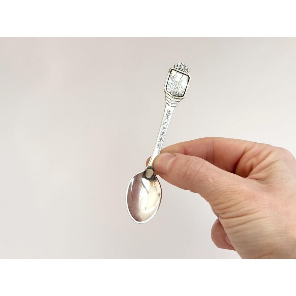Viborg Cathedral, Danmark Landmark Silver Plated Collectible Vintage Tiny Spoon - Picture 3 of 13
